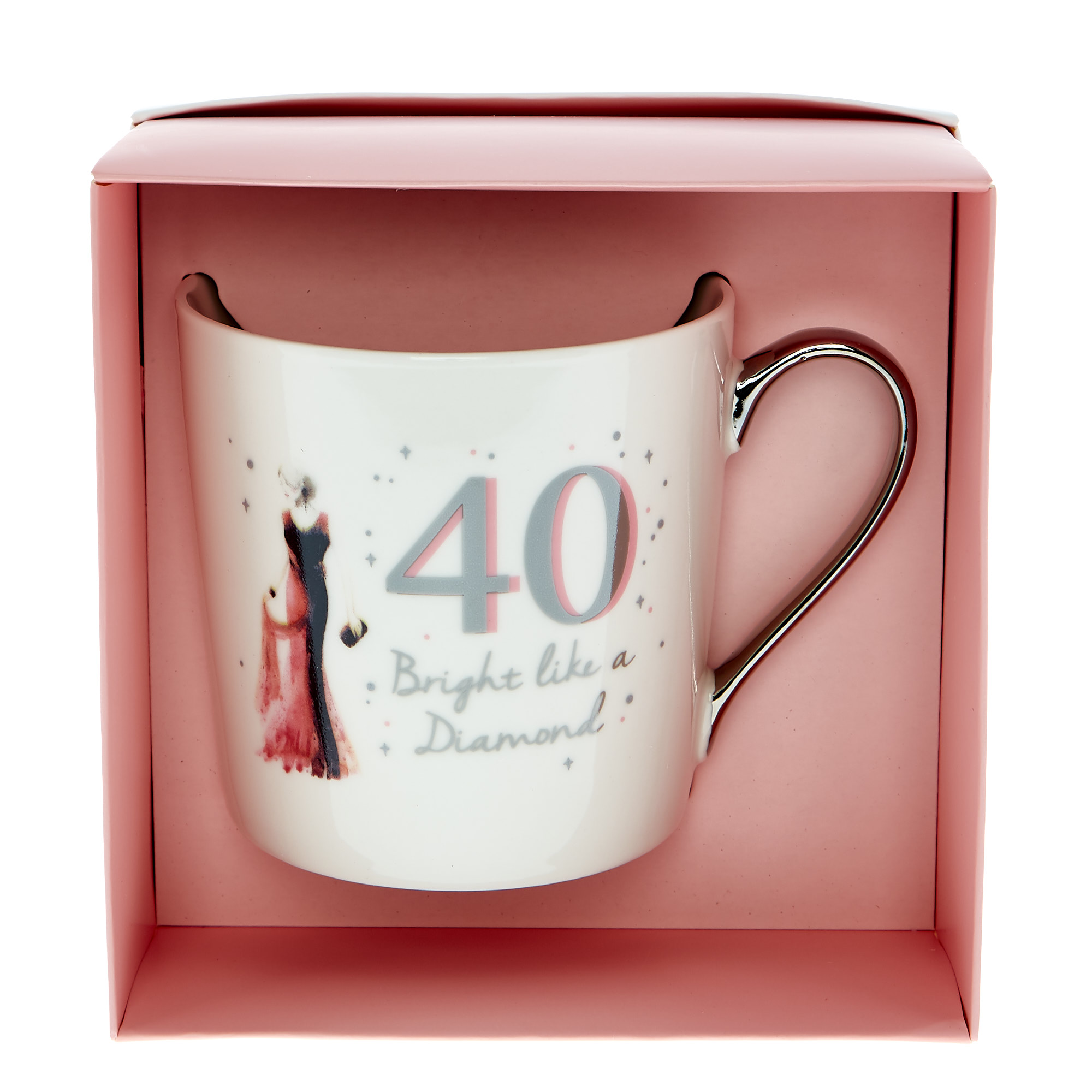 40th Birthday Mug In A Box - Bright Like A Diamond