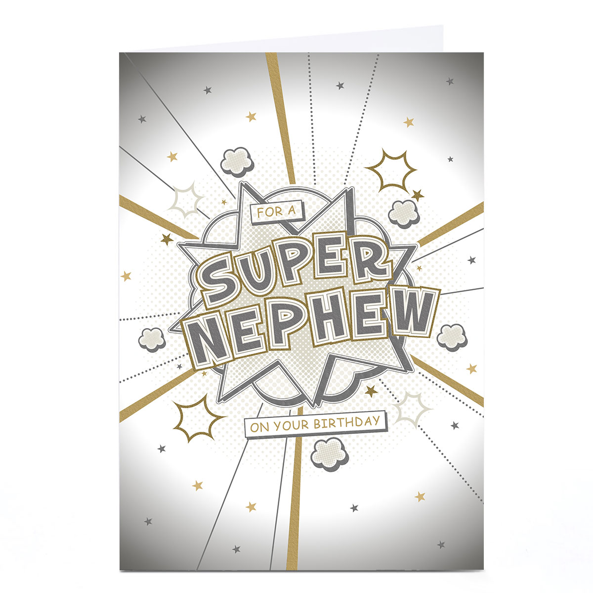 Personalised Birthday Card - Comic Book Style Explosion, Nephew