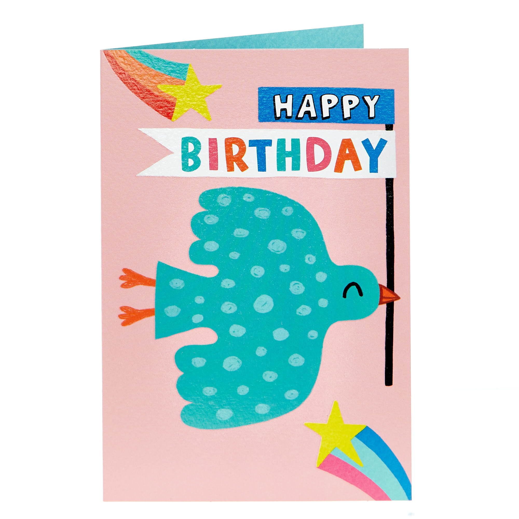 Birthday Card - Bird & Shooting Stars