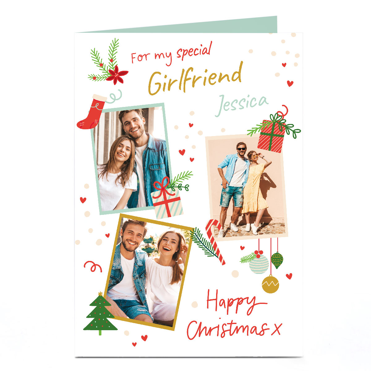 Personalised Christmas Photo Card - Happy Christmas Illustrations