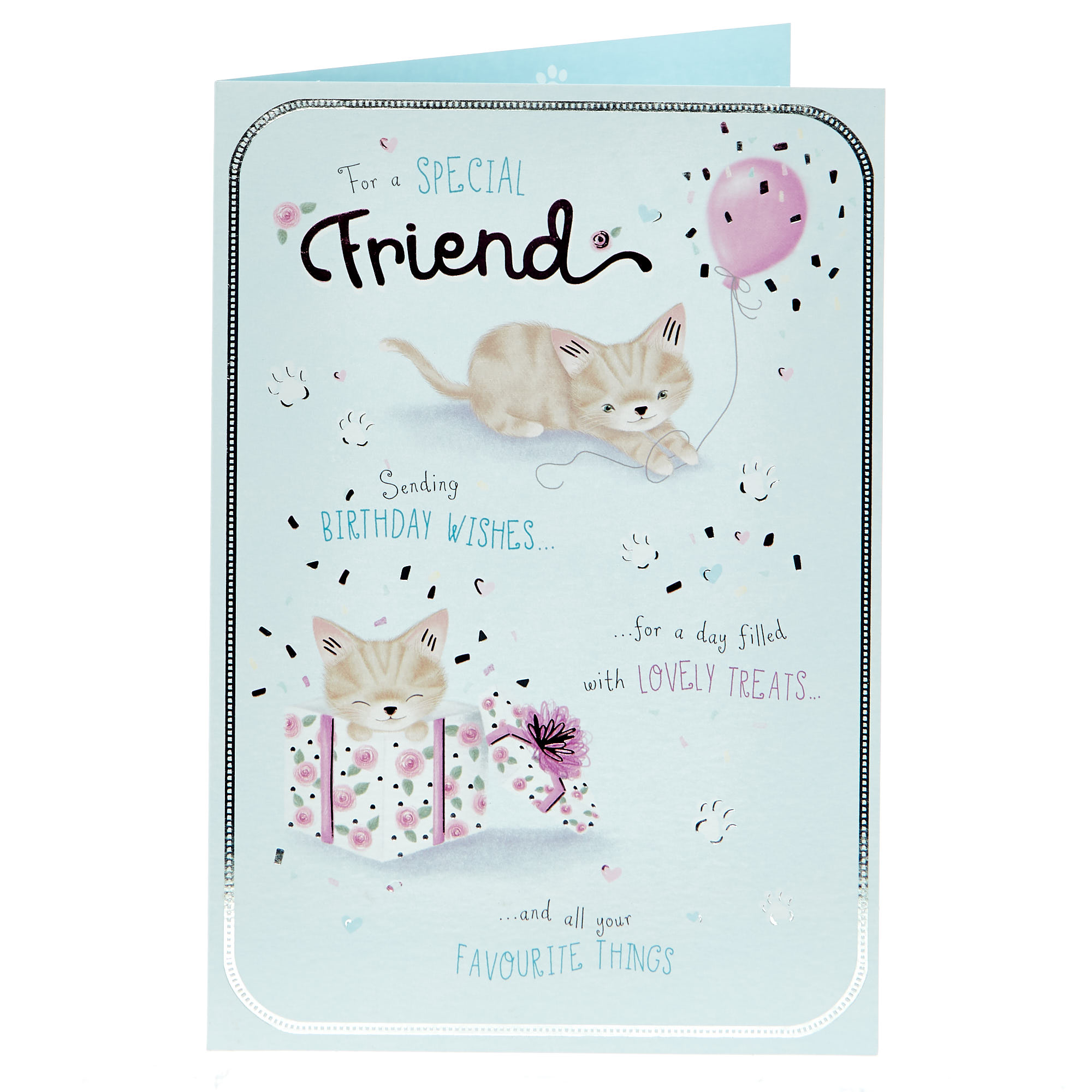 Birthday Card - Special Friend Playful Kitten