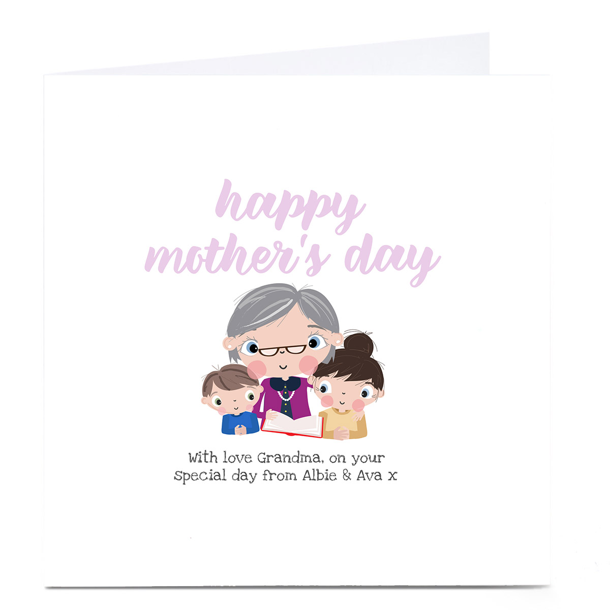 Personalised Rachel Griffin Mother's Day Card - Reading with Grandma