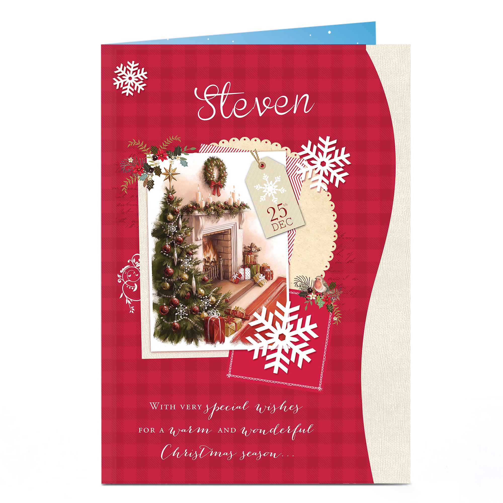 Buy Personalised Christmas Card Fireplace Scene, Any Name for GBP 0.