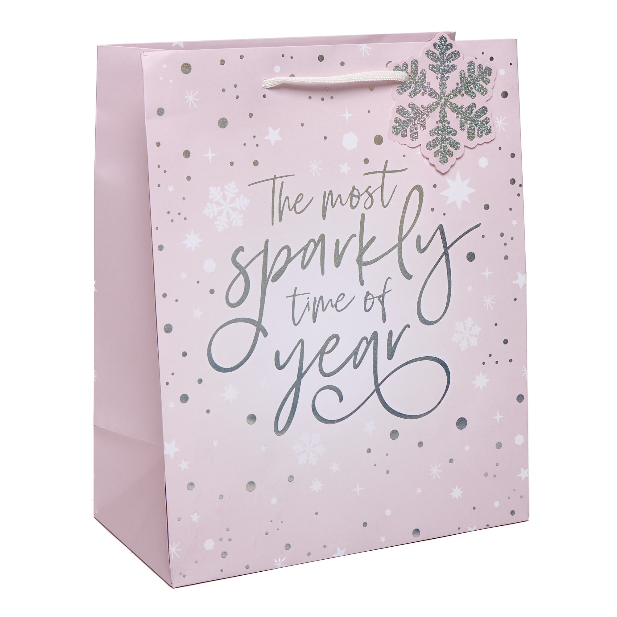 Sparkly Time Of Year Large Portrait Christmas Gift Bag