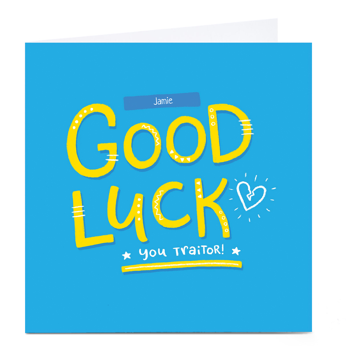 Personalised Blue Kiwi Good Luck Card - You Traitor