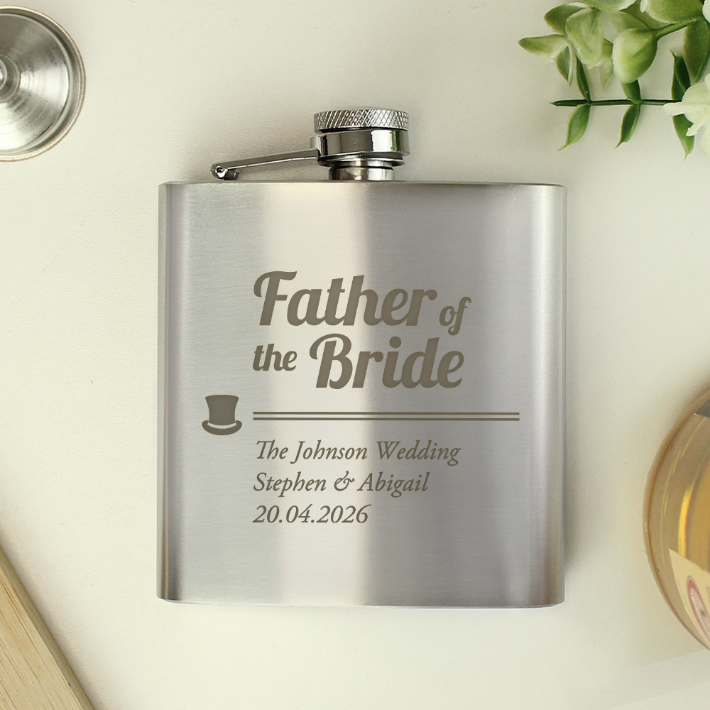 Personalised Father of the Bride Hip Flask