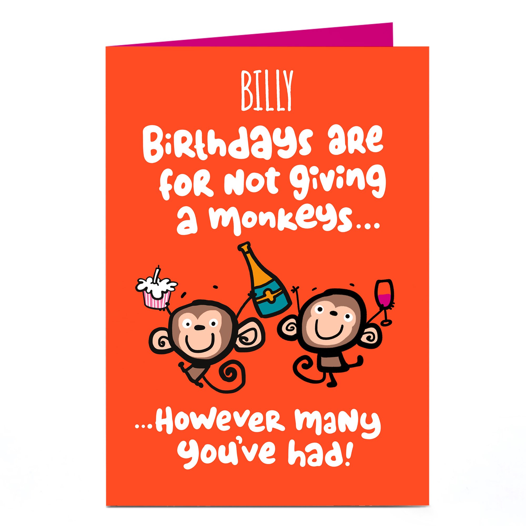 Personalised Fruitloops Birthday Card - Not Giving A Monkeys