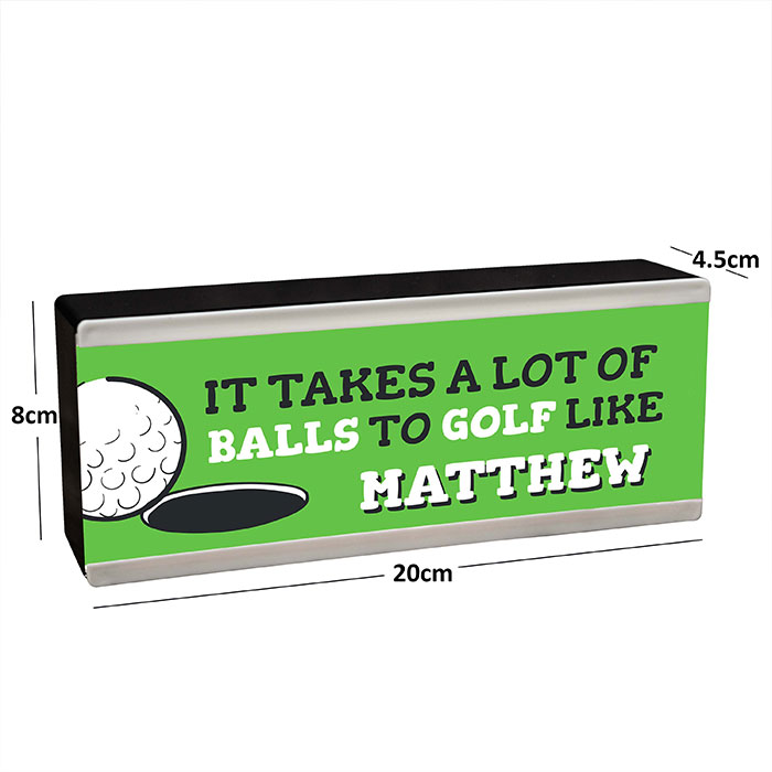 Personalised Room Sign Light Box Golf 
