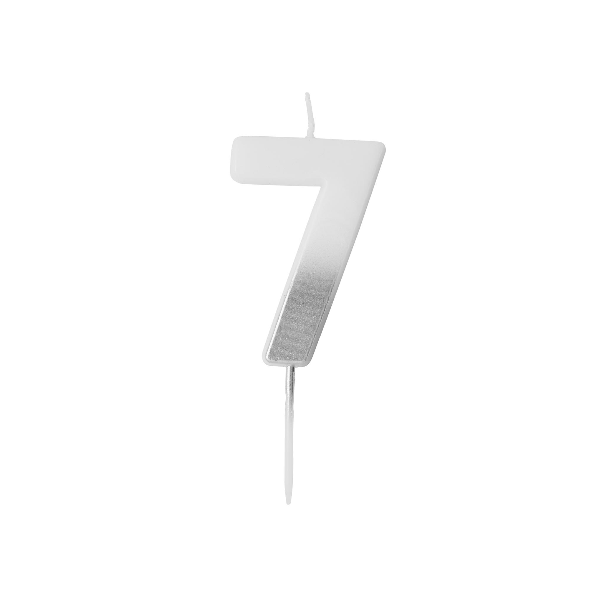 Silver Ombre Number Cake Candle (0-9)