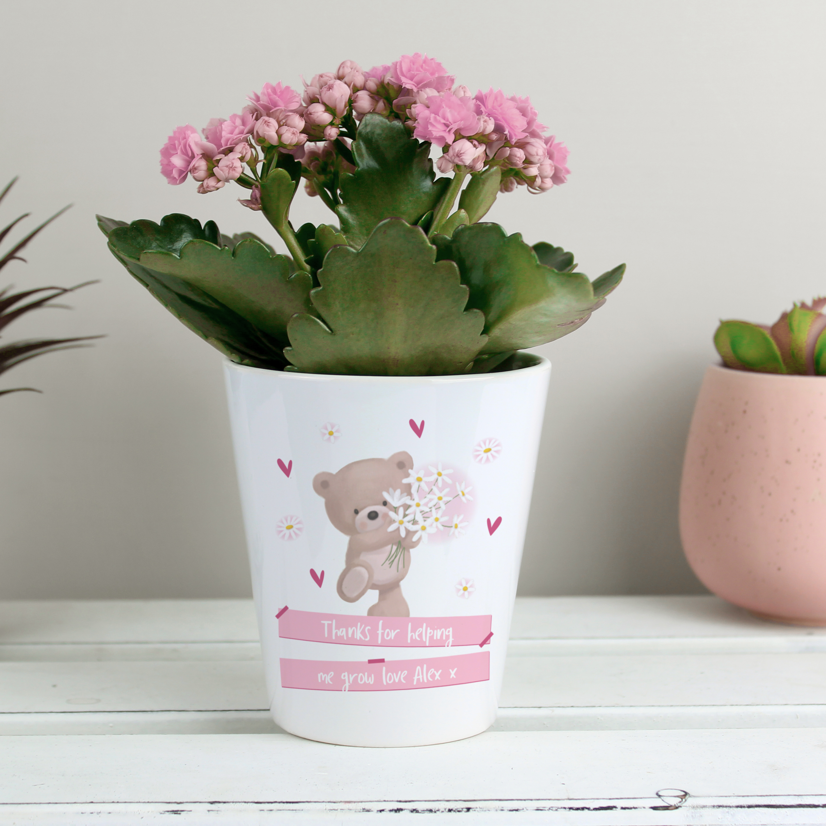 Personalised Hugs Ceramic Plant Pot