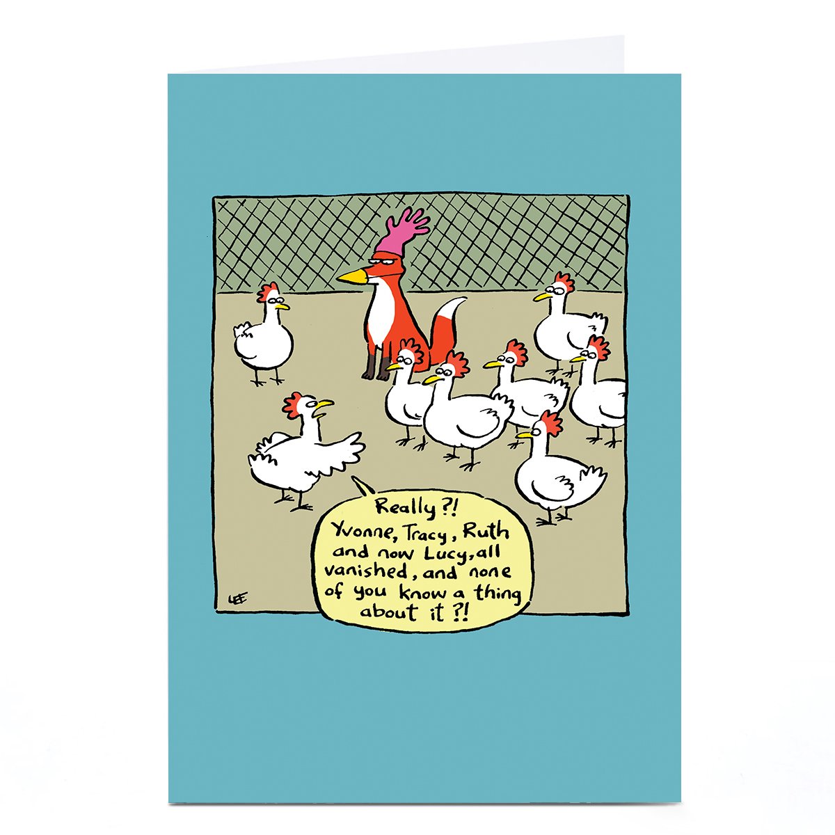 Personalised Lee Fearnley Card - Fox in Hen House