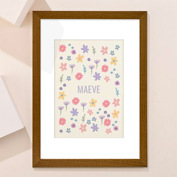 Personalised Flowers Framed Print