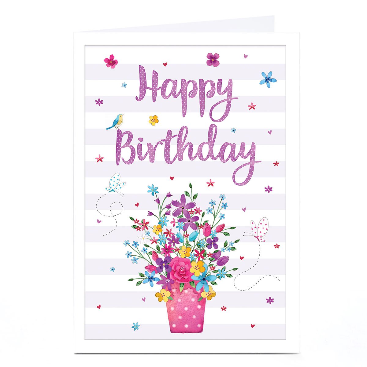 Personalised Birthday Card - Happy Birthday Bouquet