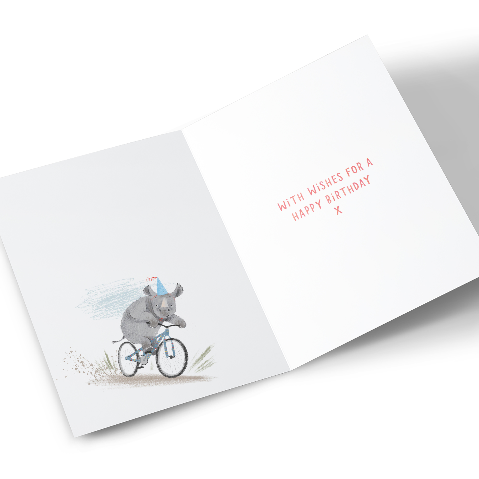 Birthday Card - Rhino Bike Race, Nephew