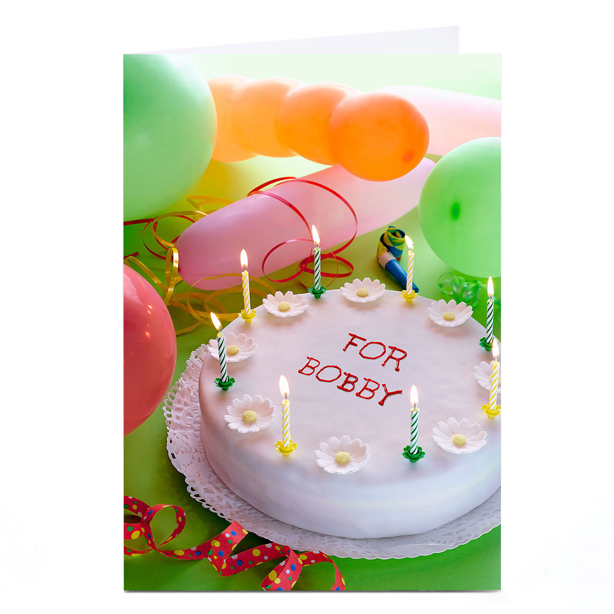 Personalised Birthday Card - Cake & Balloons