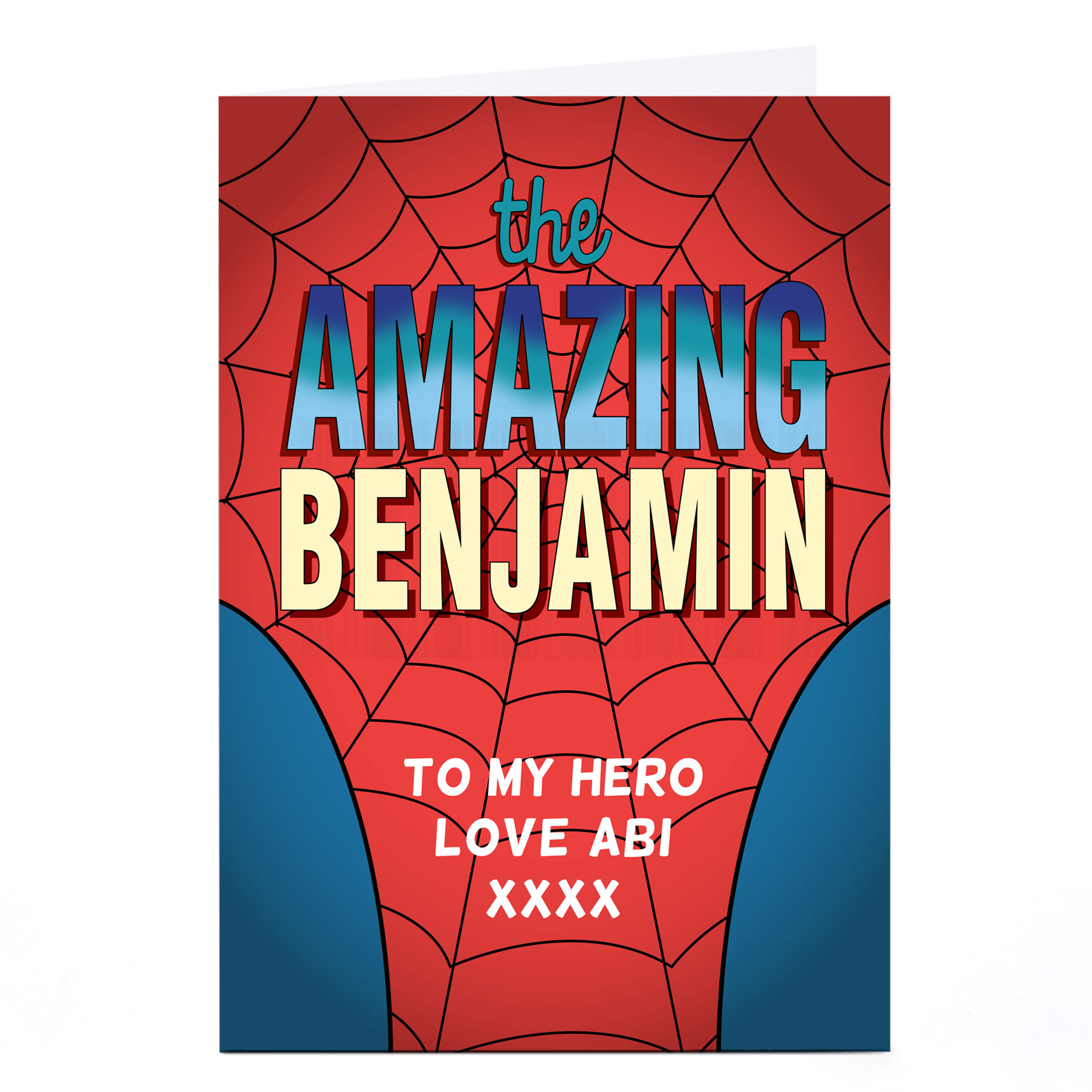 Personalised Card - Webbed Superhero Suit