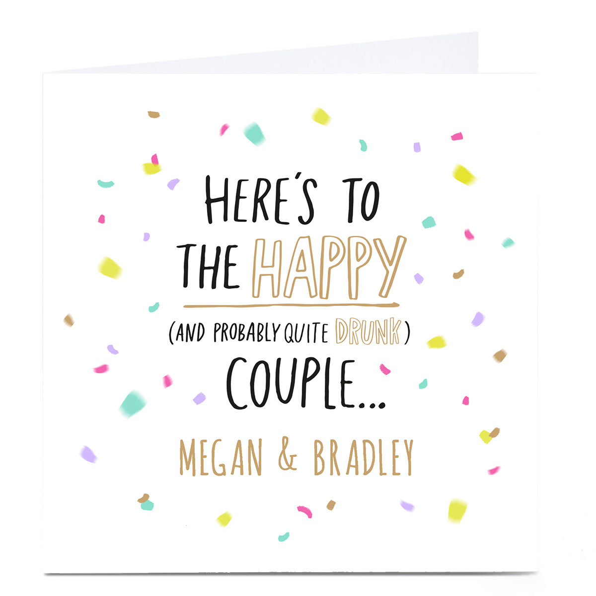 Personalised Wedding Card - Happy and Quite Drunk
