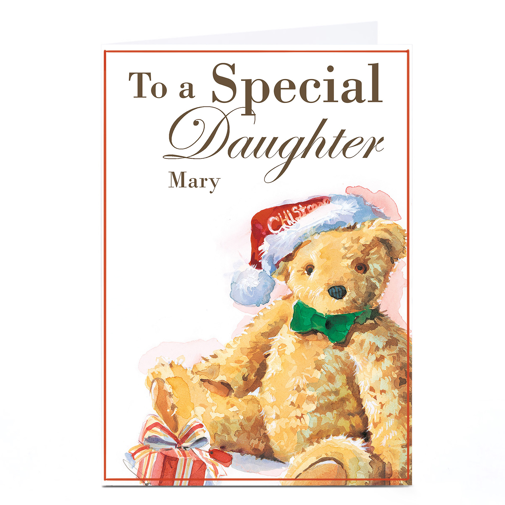 Personalised Christmas Card - Special Daughter Bear