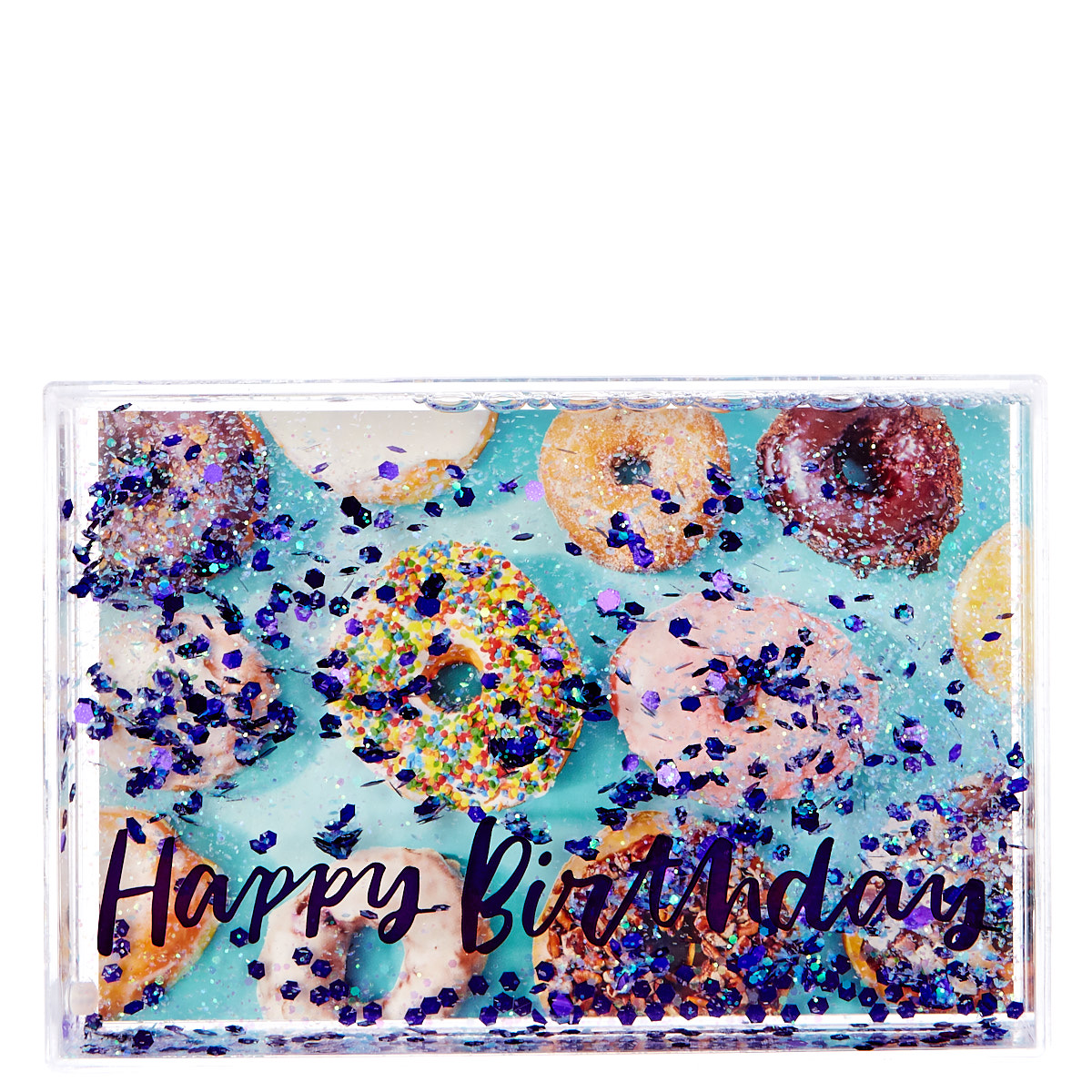 Happy Birthday Purple Glitter Photo Frame