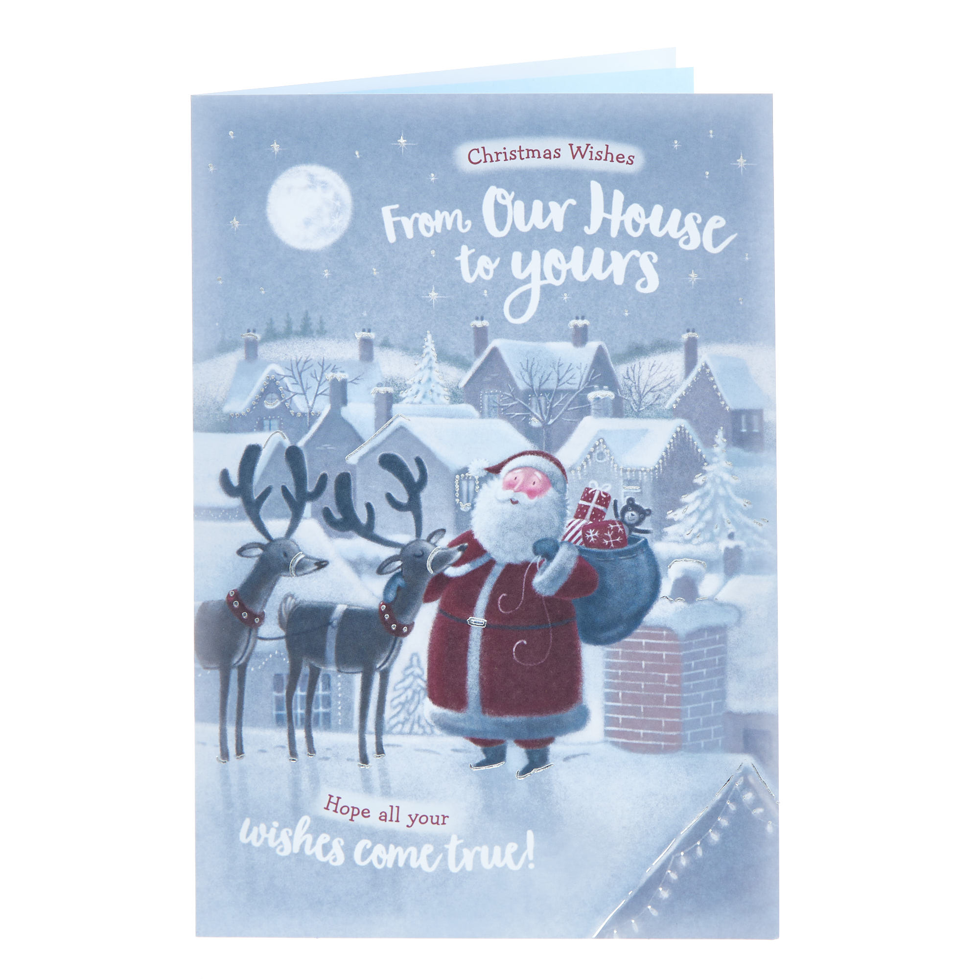 From Our House To Your Santa On A Roof Christmas Card