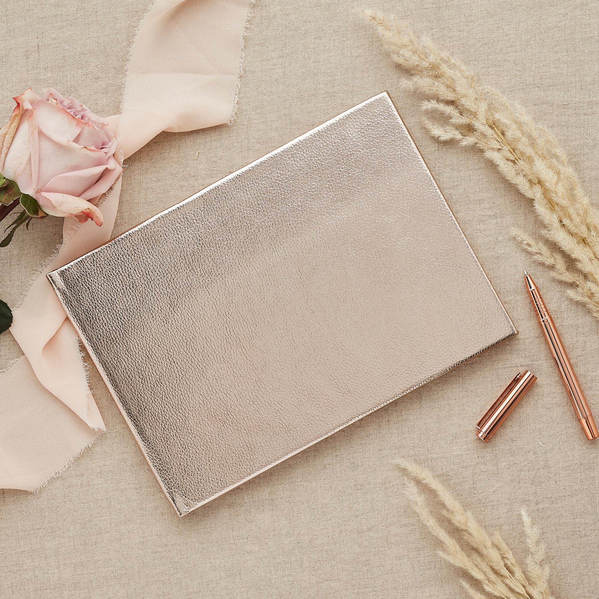 Metallic Faux Leather 50-Page Guest Book