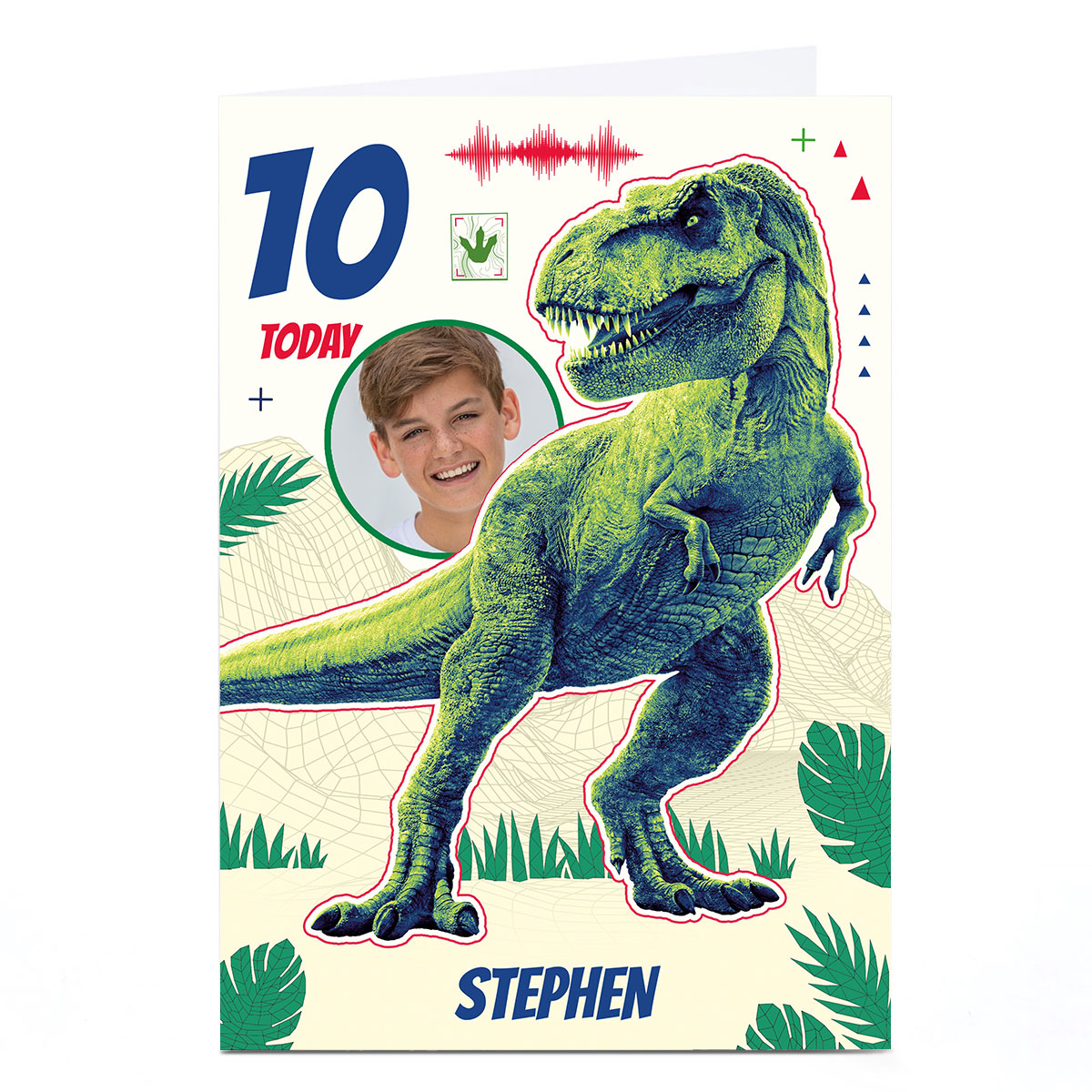 Photo Birthday Card - Jurassic World Photo Age and Name
