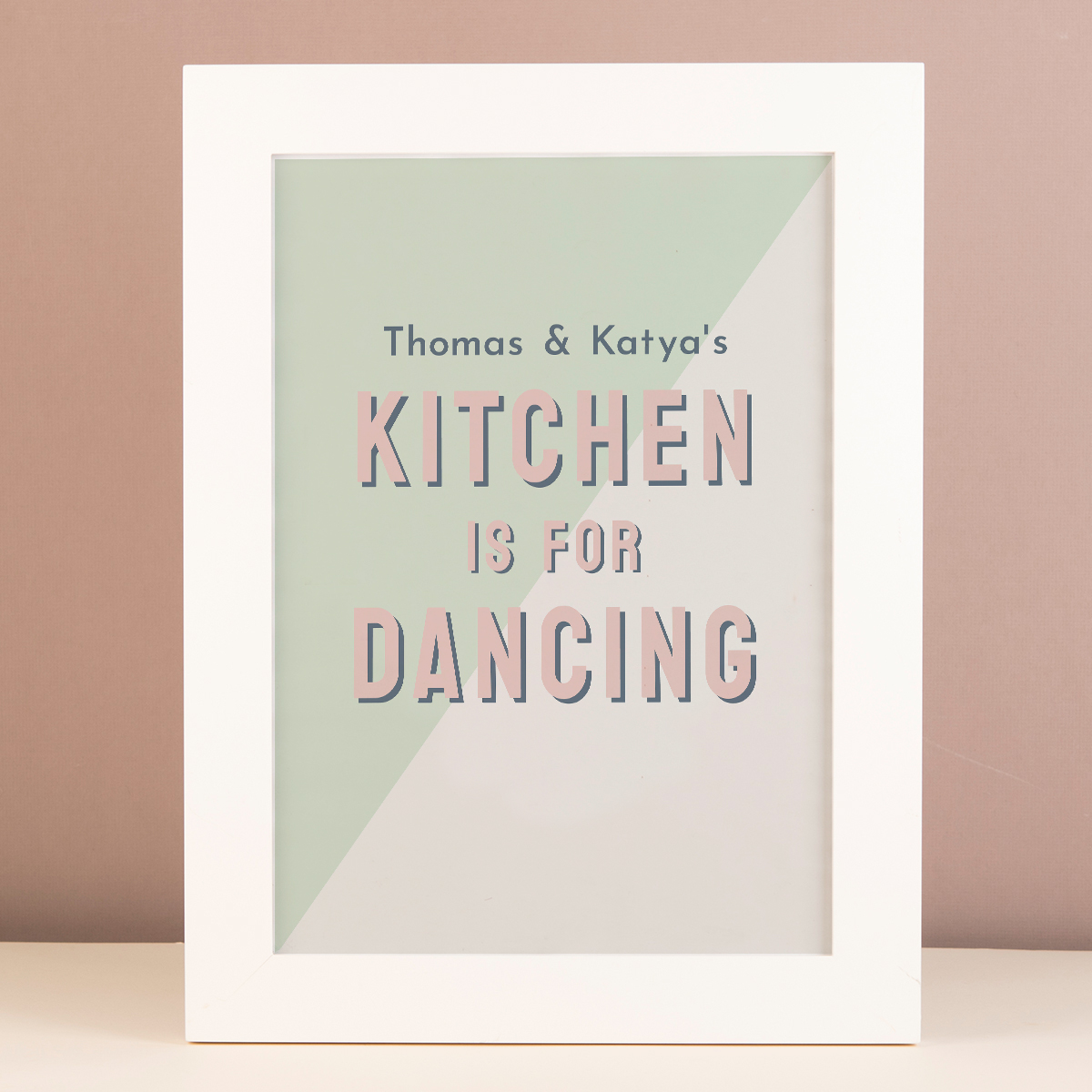 Personalised Kitchen Is For Dancing Framed Wall Art - Names