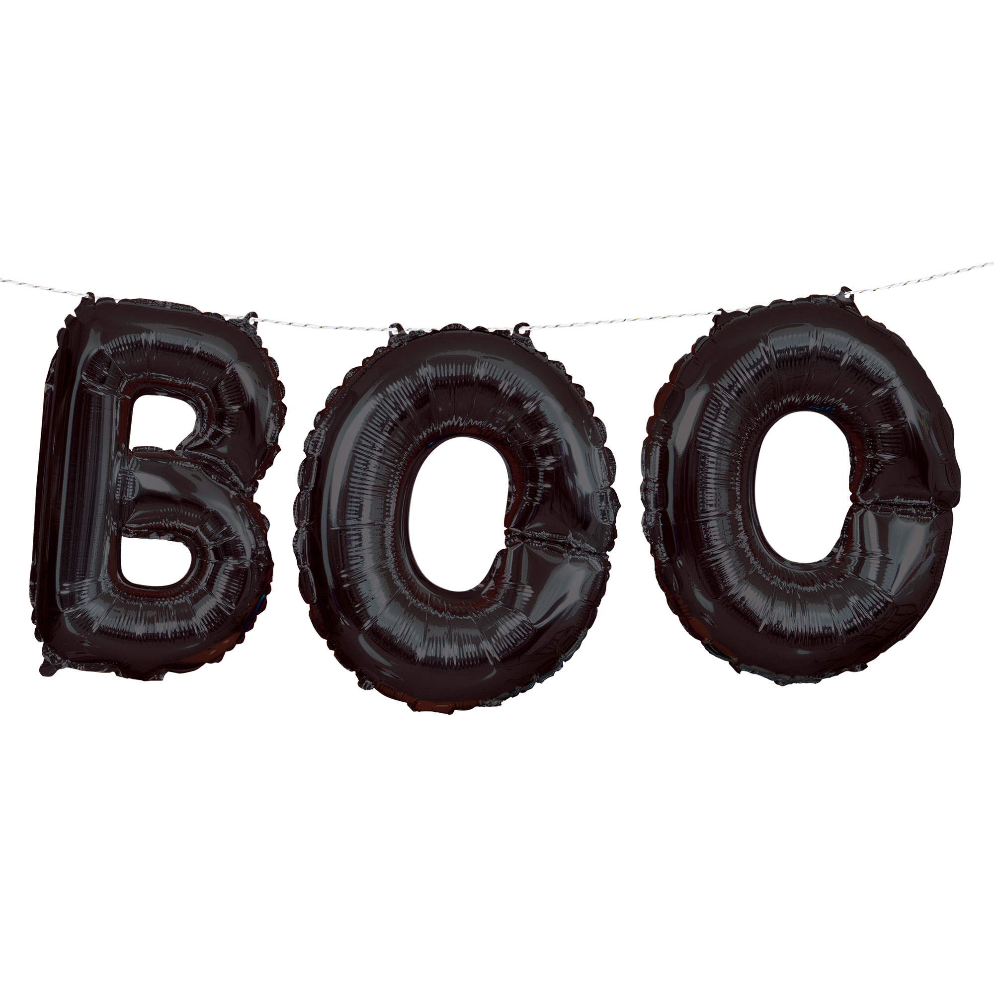Black Boo Air-Fill Foil Letter Balloon Banner Kit