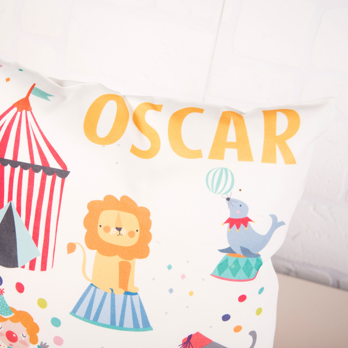 Personalised Circus Cushion