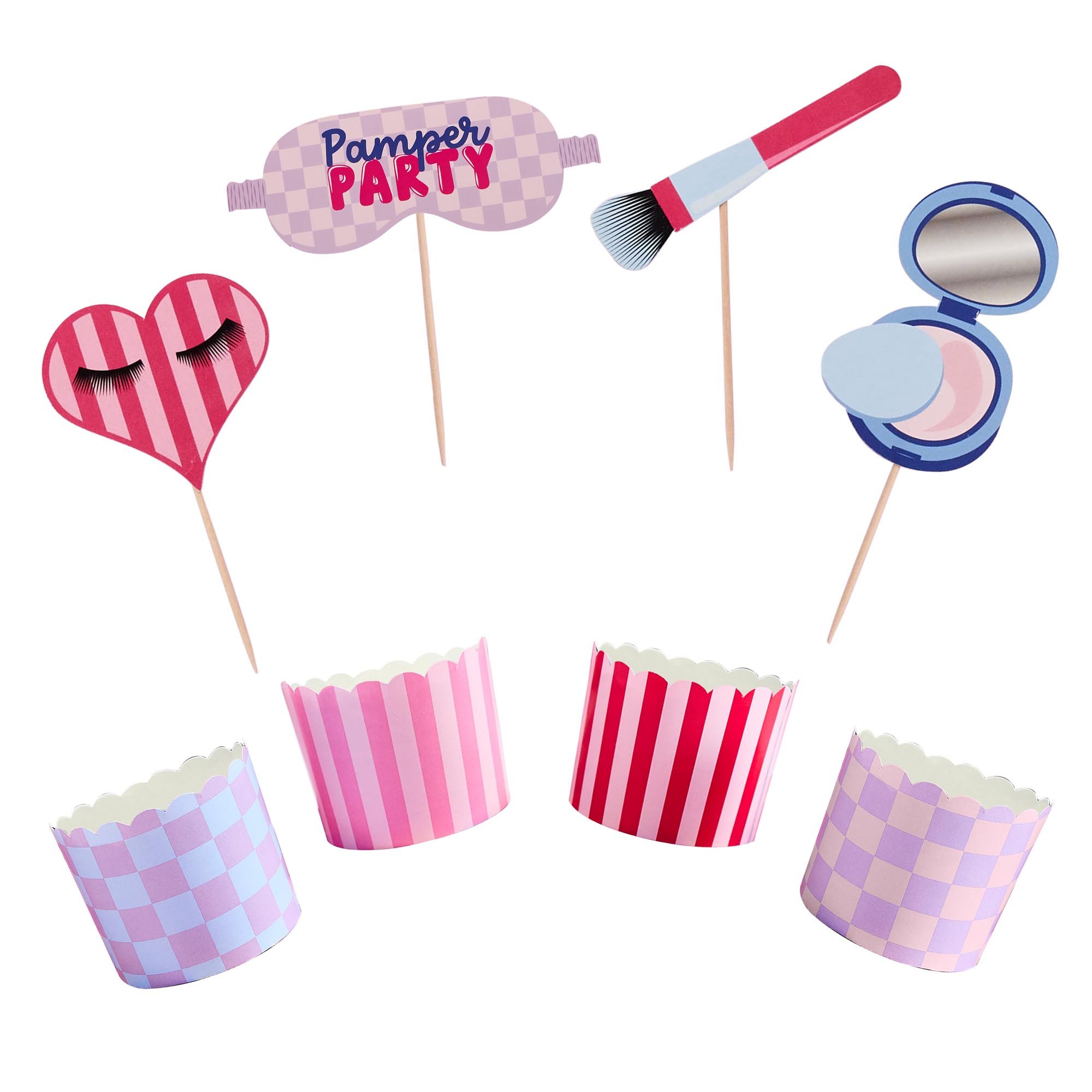 Make Up Food Picks & Food Cup Set - Pack of 12