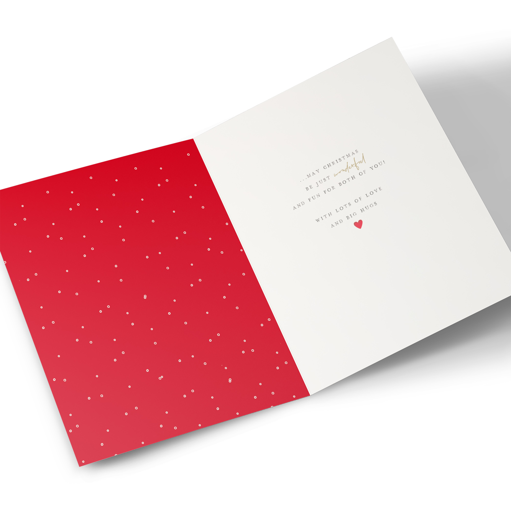 Hugs Christmas Card - Candy Cane Heart, To A Special Son & Your Girlfriend