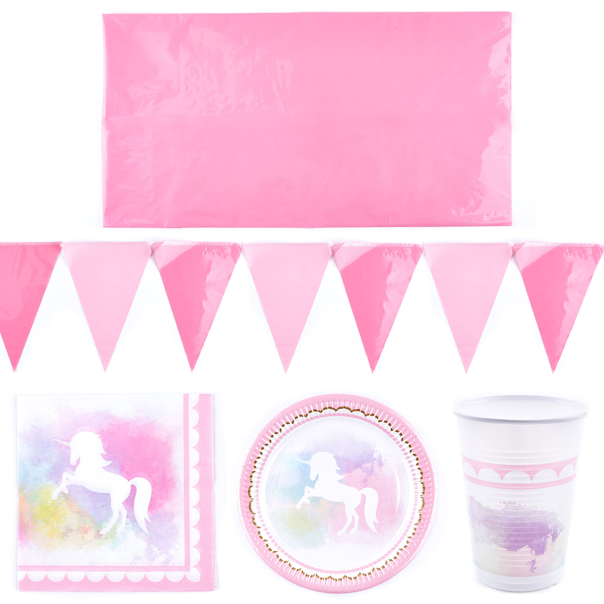 Unicorn Party Tableware Bundle - 16 Guests