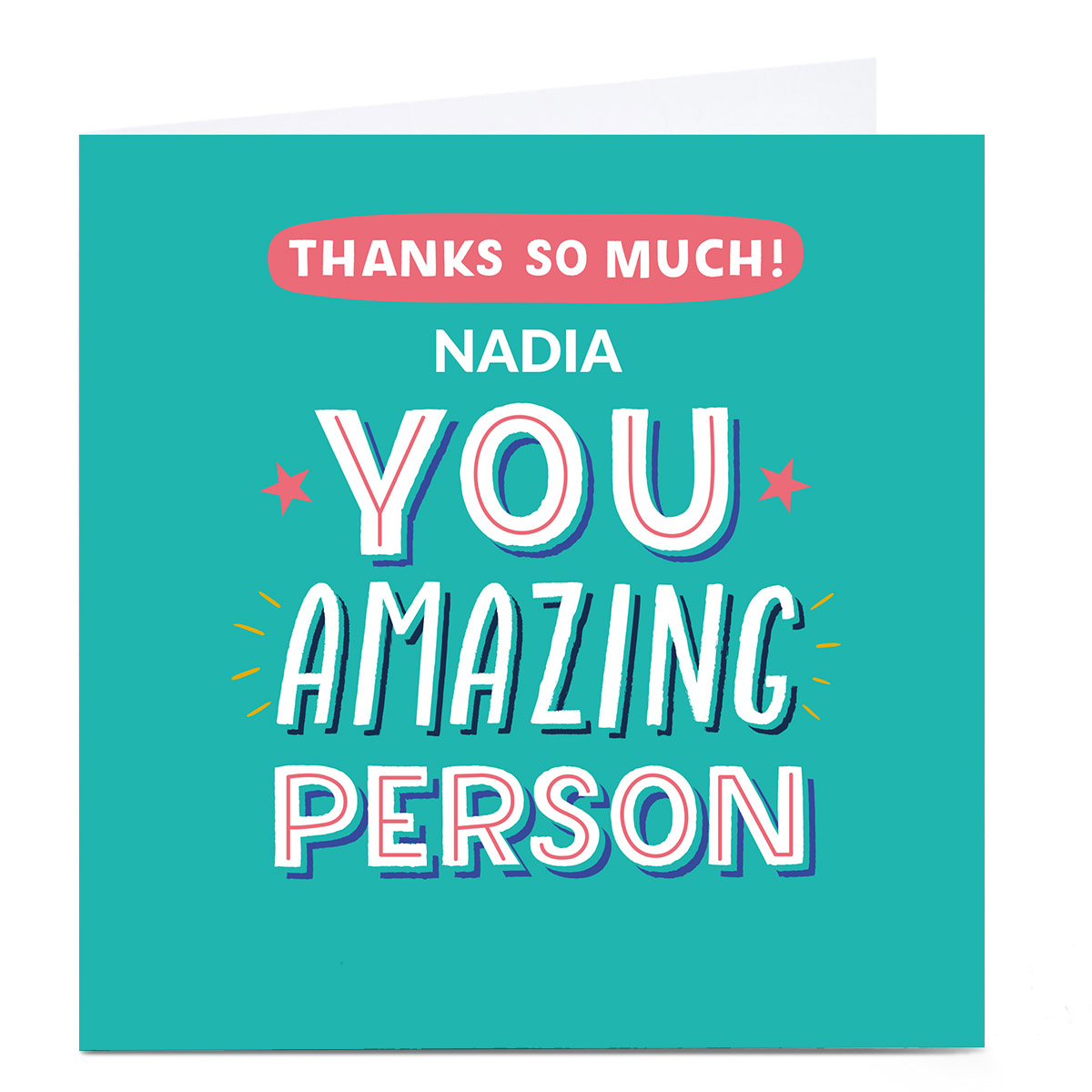 Personalised Larger than Life Thank You Card - Amazing Person
