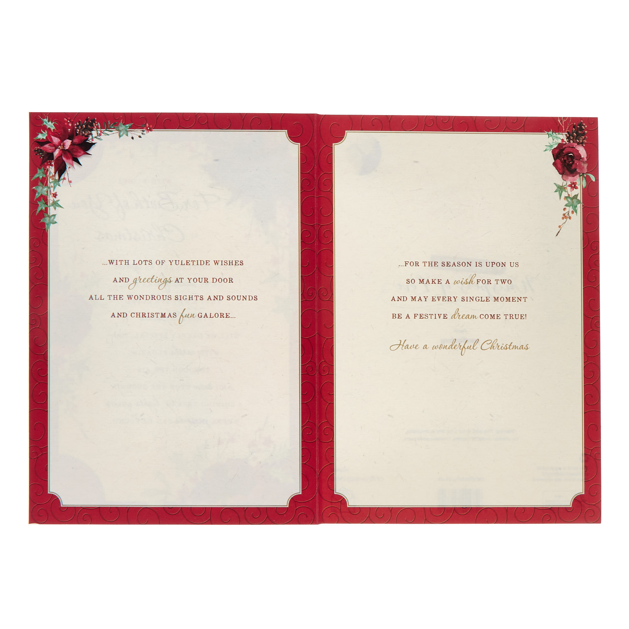 For Both Verse Poinsettias Christmas Card