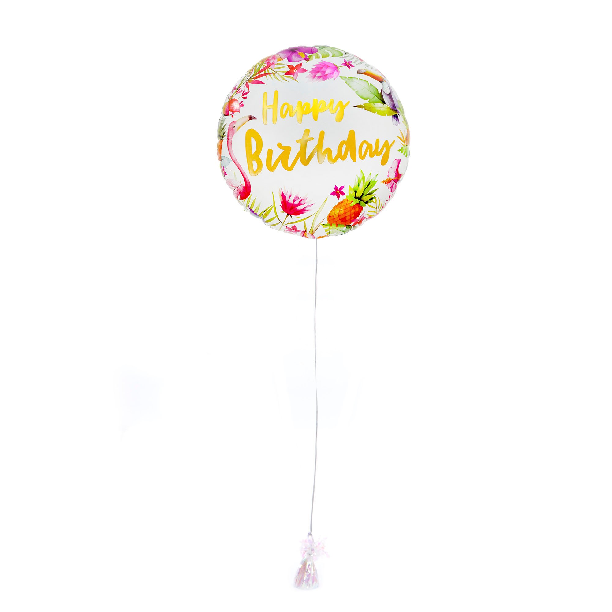 Tropical Happy Birthday Balloon & Lindt Chocolates - FREE GIFT CARD!