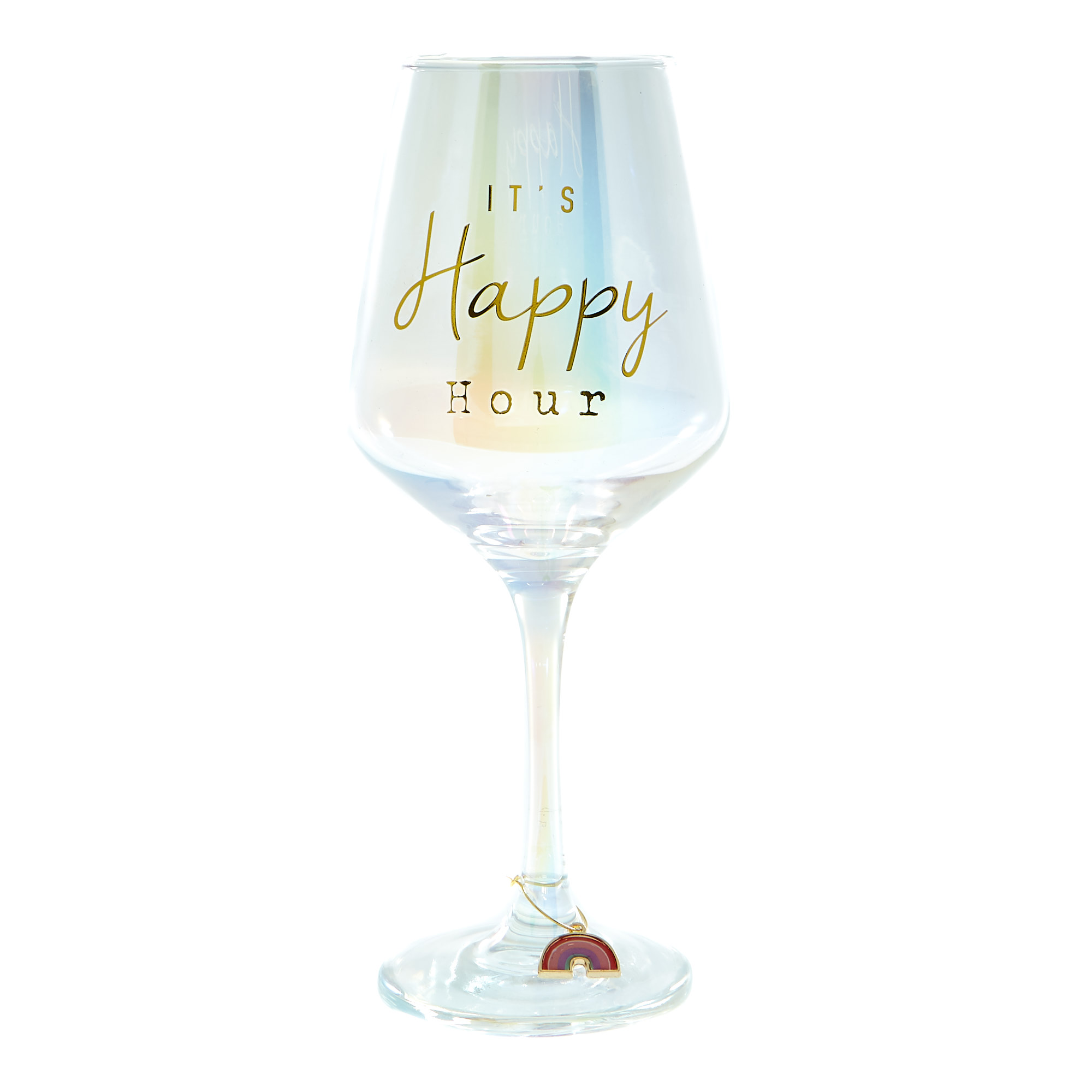 Happy Rainbows Wine Glass