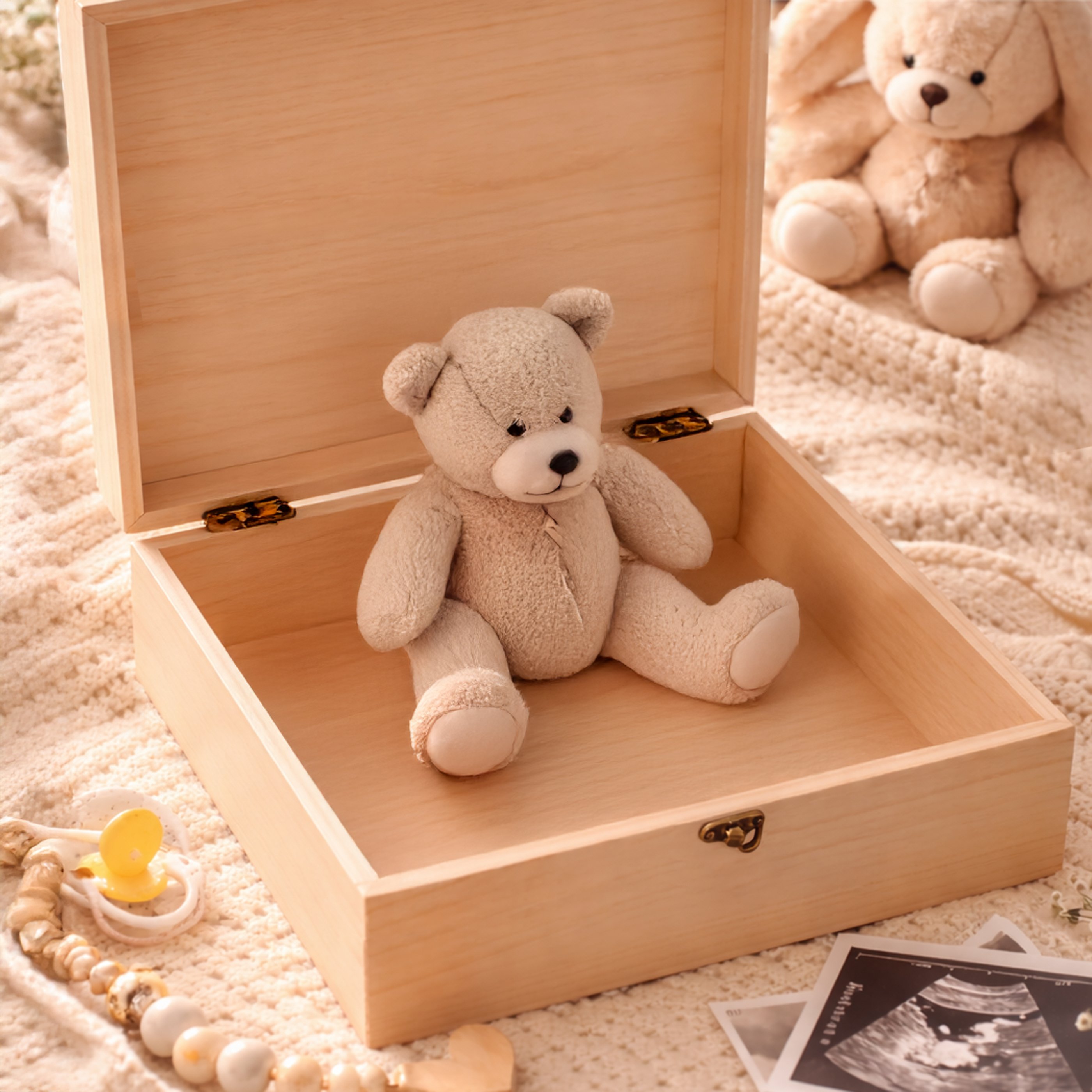 Personalised Safari Animals Large Wooden Keepsake Box
