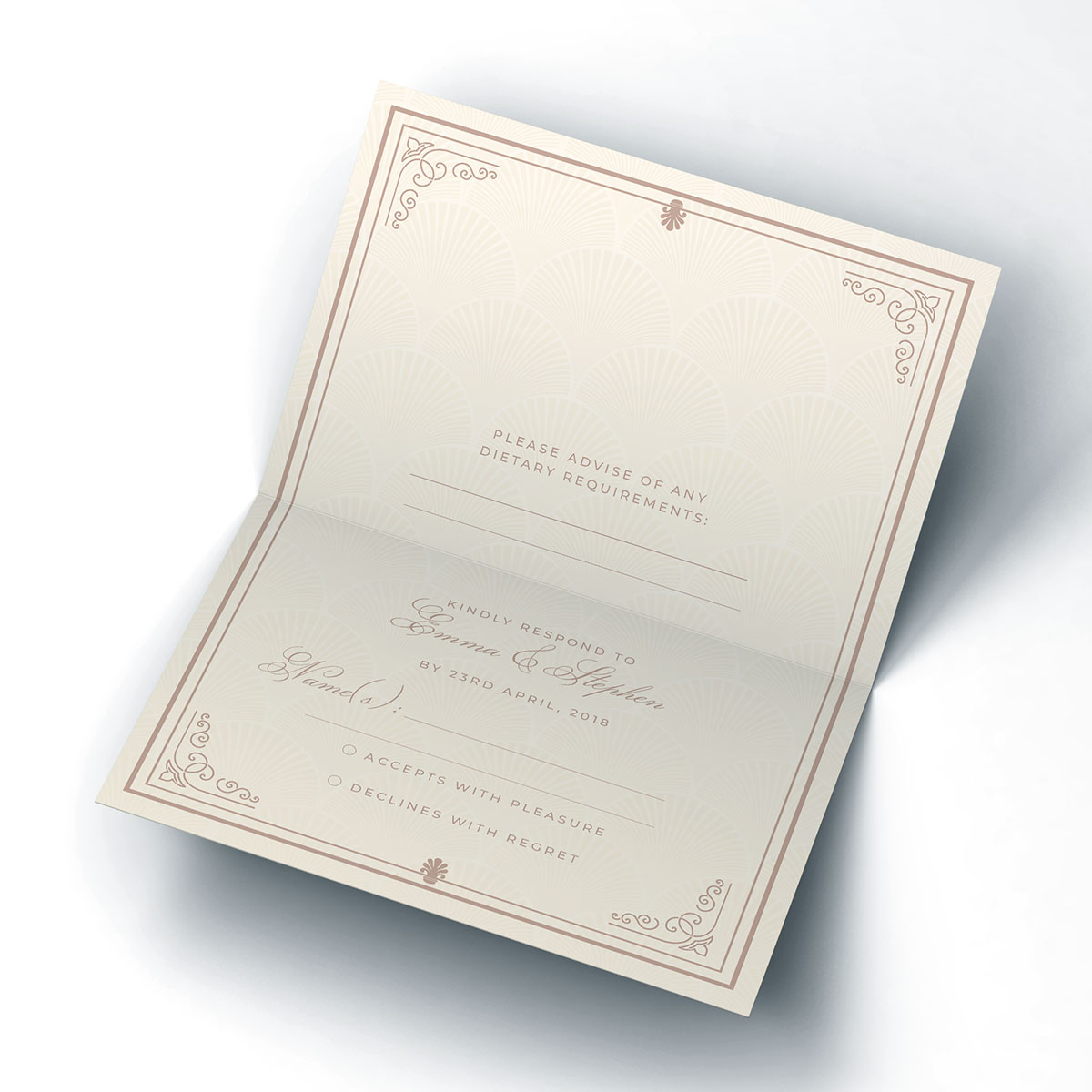 Personalised Wedding RSVP Card - Traditional Elegance