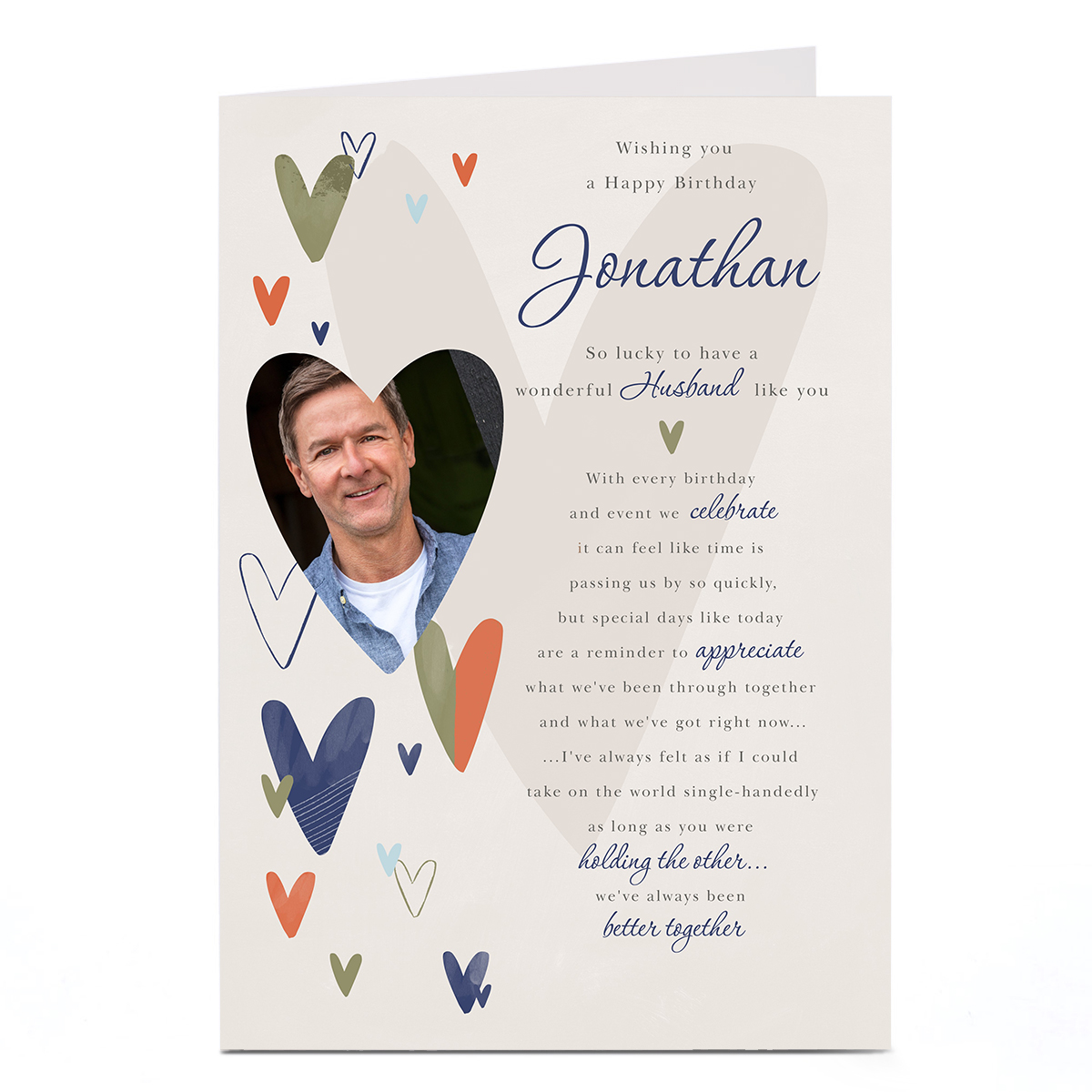 Photo Birthday Card - So Lucky To Have A Husband Like You 