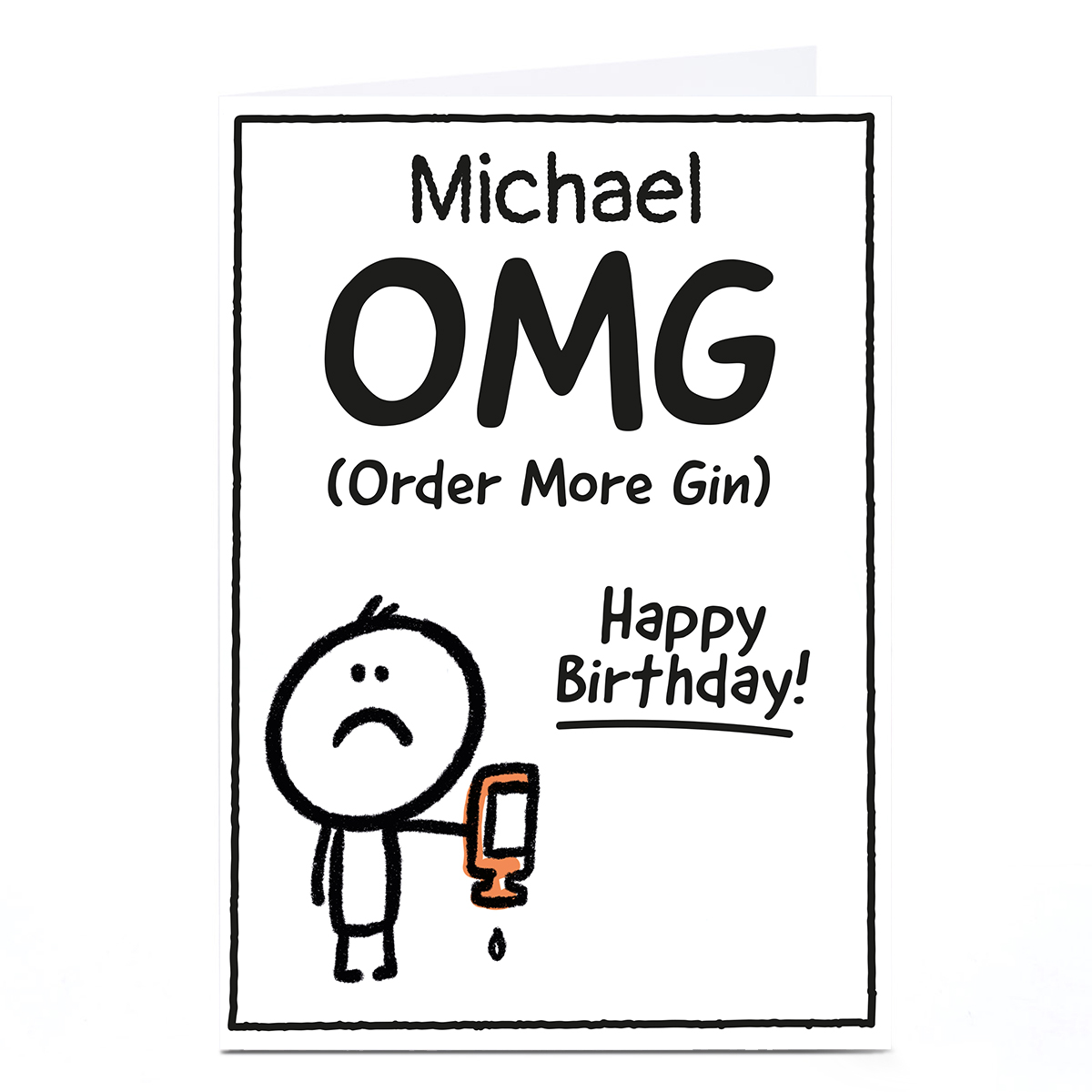 Personalised Scrawls Birthday Card - OMG