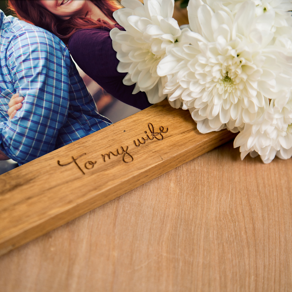 Personalised Engraved Wooden Photo Frame - Any Message