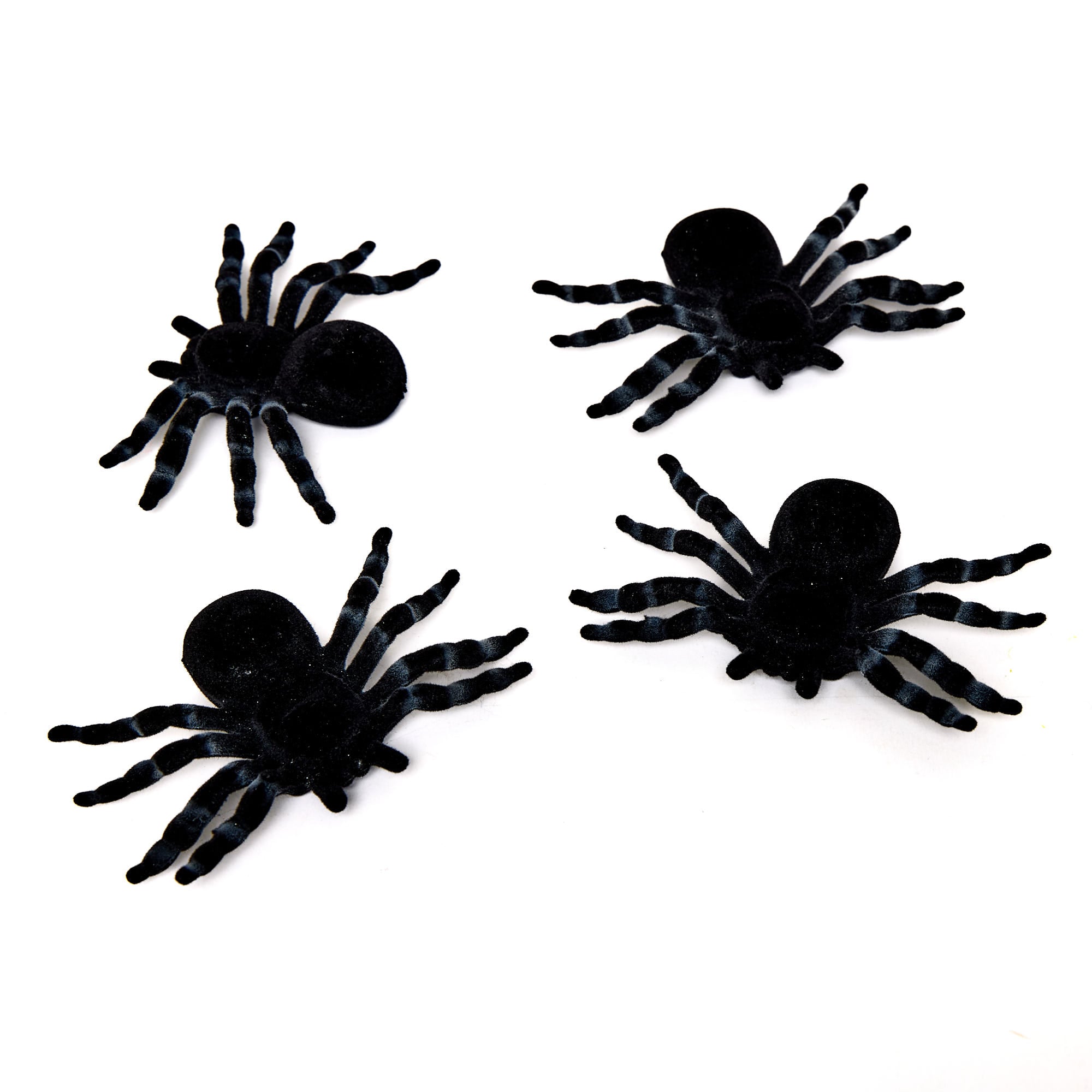 Flocked Spider Decorations - Pack of 4