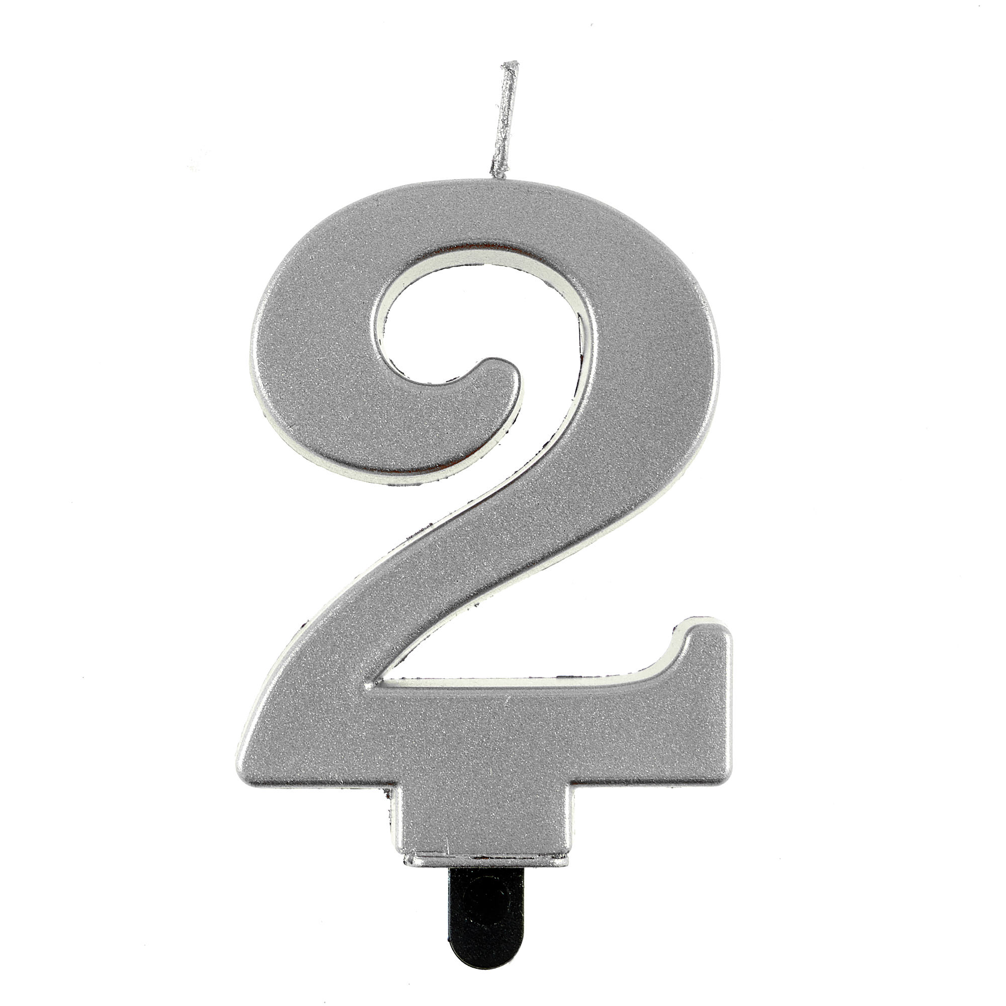 Silver Number 2 Cake Candle 