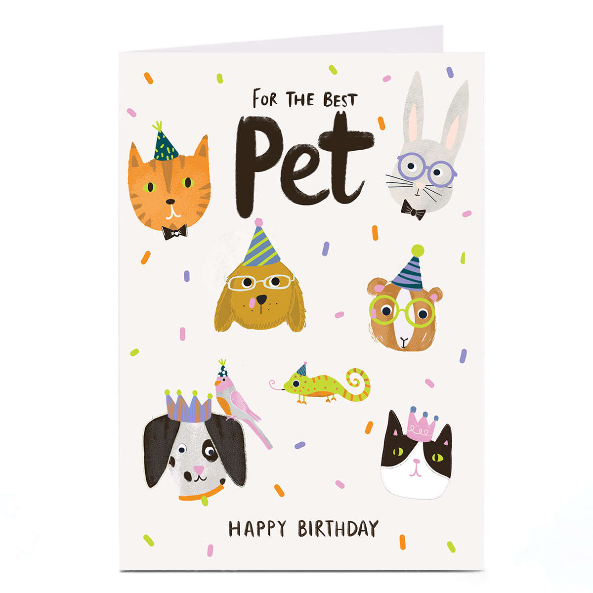 Birthday Card - Pets in Party Hats, For the Pet