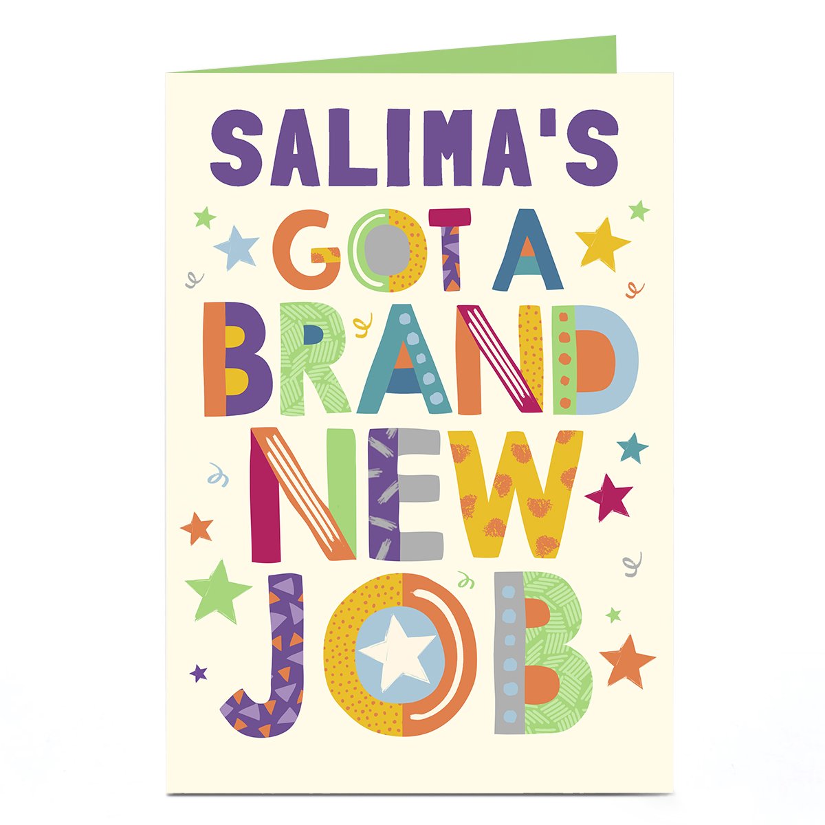 Personalised New Job Card - Colourful Lettering