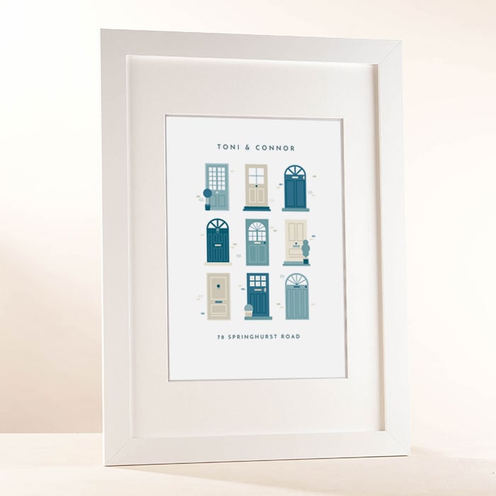 Personalised Names Front Doors Portrait Print