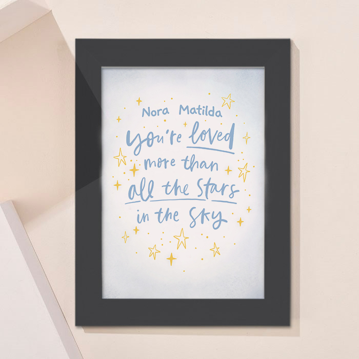 Personalised Loved More Than All The Stars In The Sky Framed Print