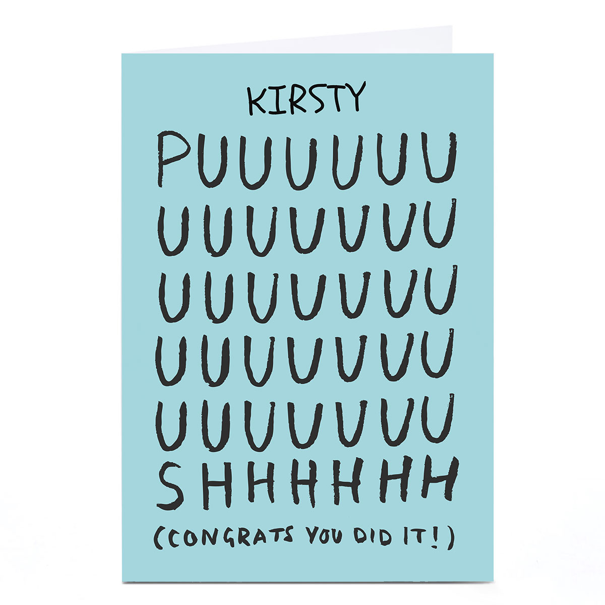 Personalised Whale & Bird New Baby Card - Puuuuuuush