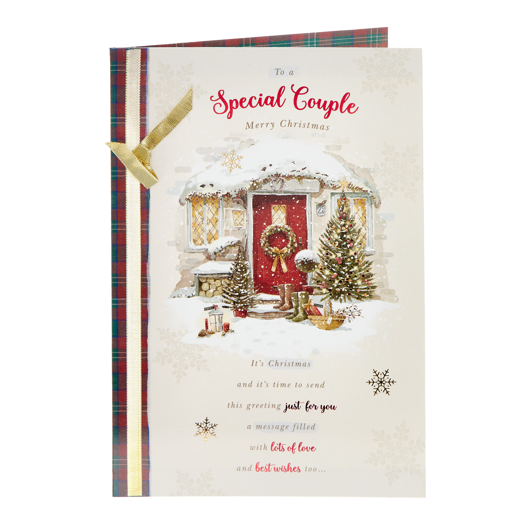Special Couple Cottage Door Christmas Card