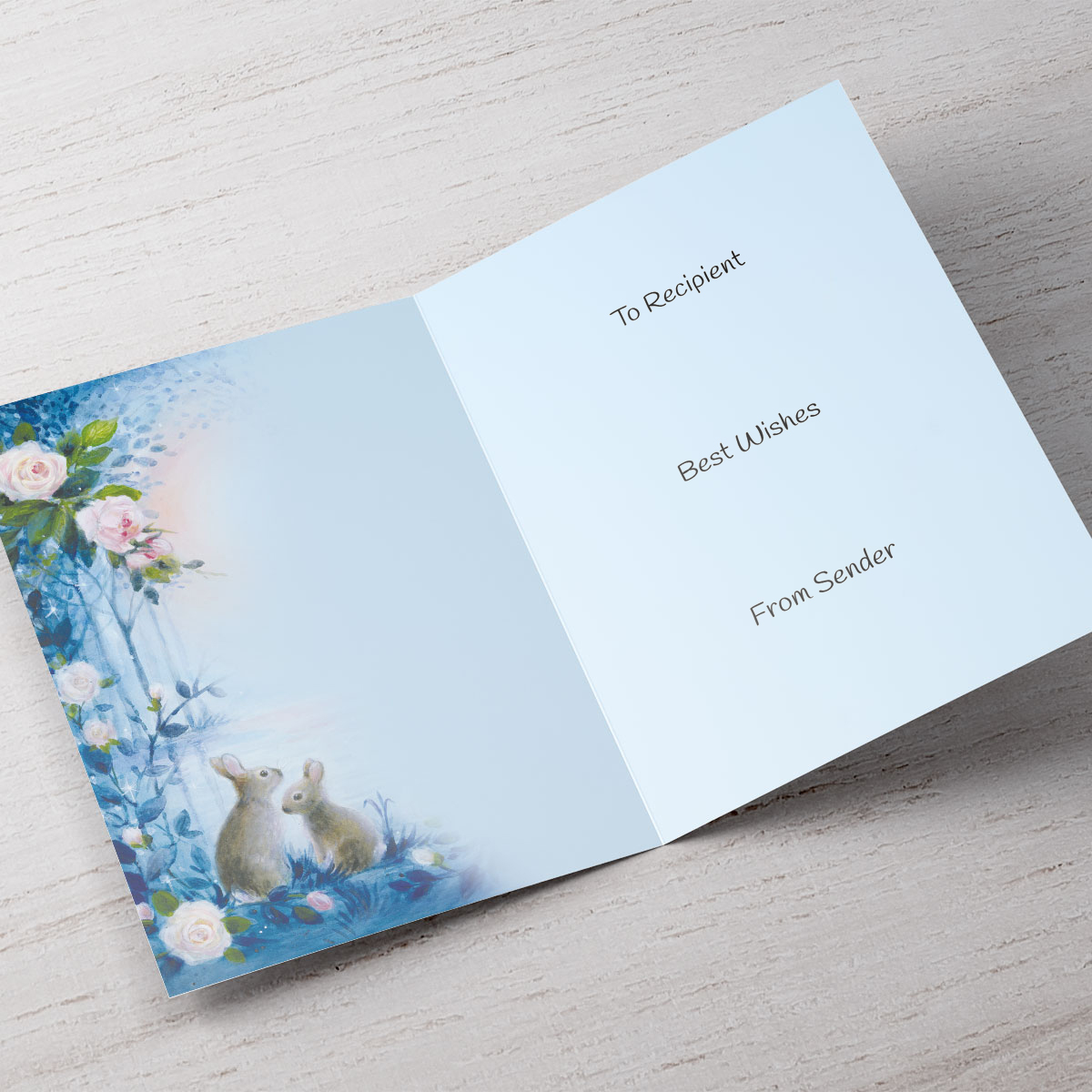 Personalised Card - Rabbits By The Water